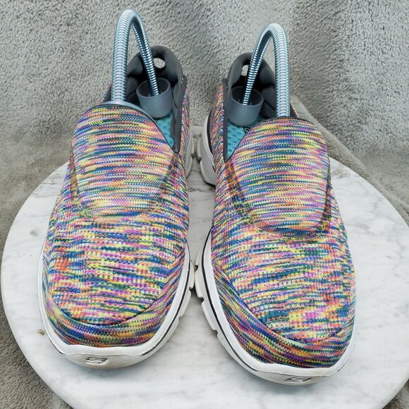 Skechers Shoes Womens Size 7.5 Multicolor Textile Slip On Go Walk 3 Sneakers - Picture 3 of 11